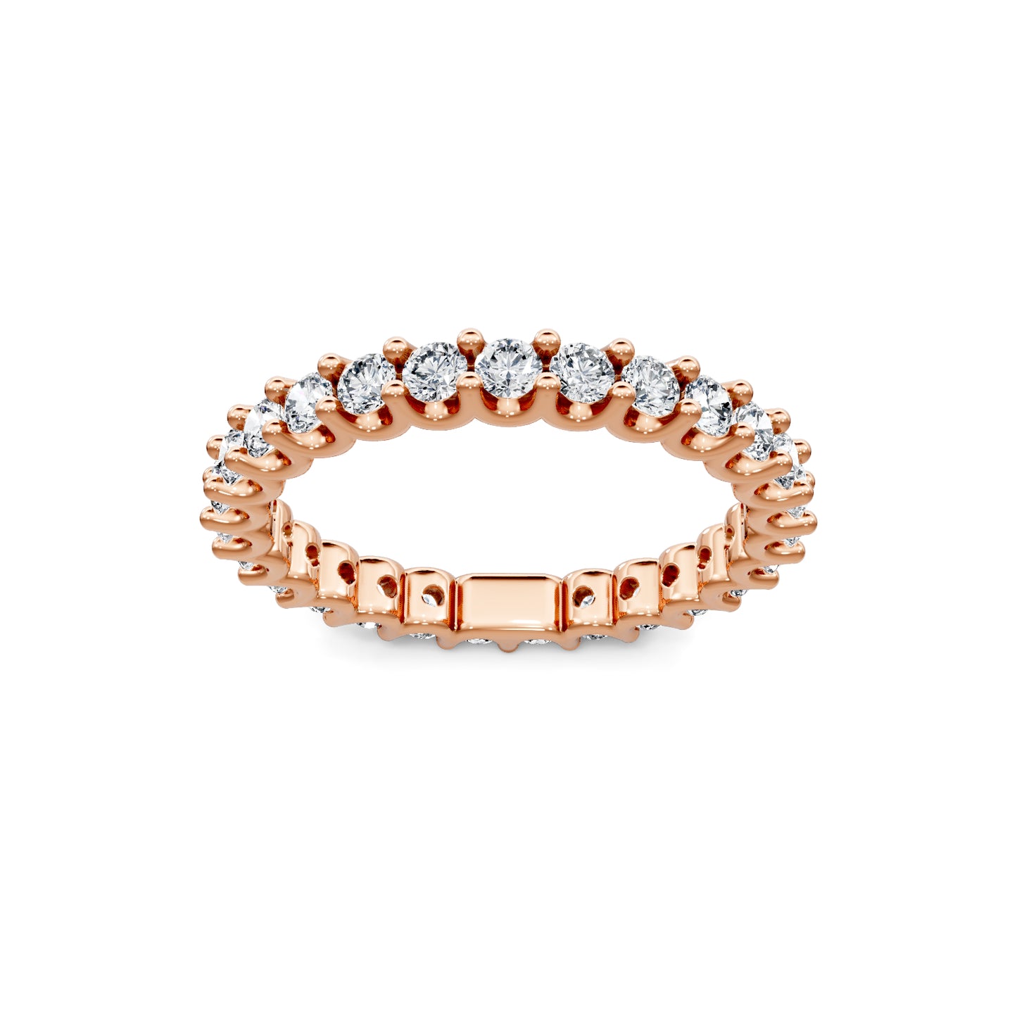 Smyth Signature Round Diamond U-Prong Eternity Band