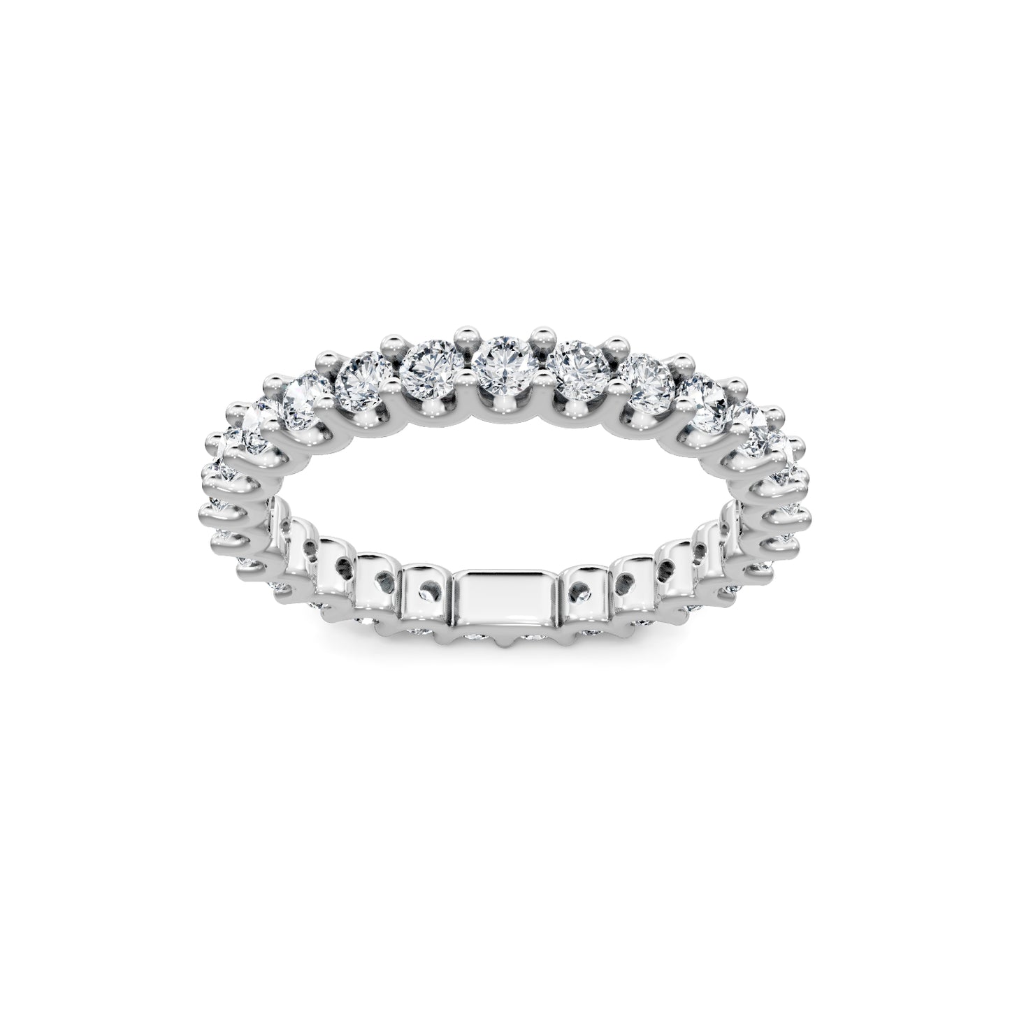 Smyth Signature Round Diamond U-Prong Eternity Band