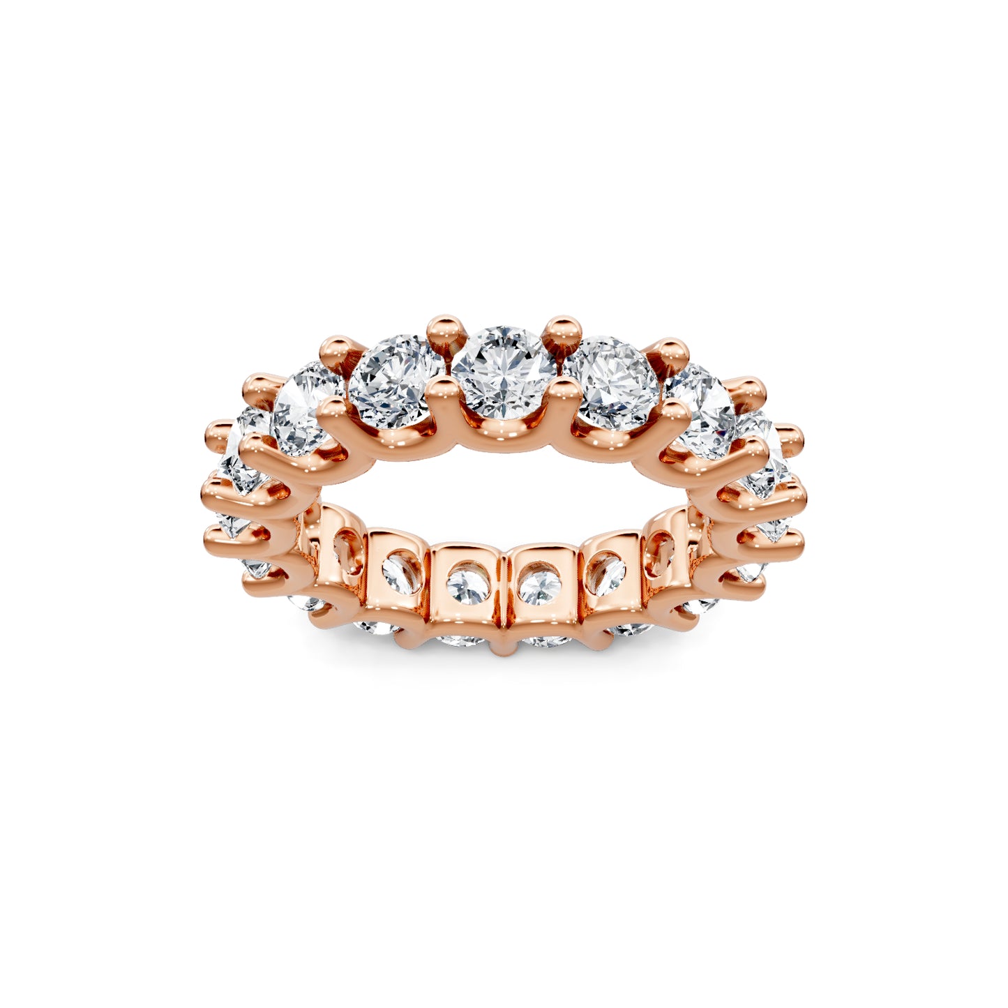 Smyth Signature Round Diamond U-Prong Eternity Band