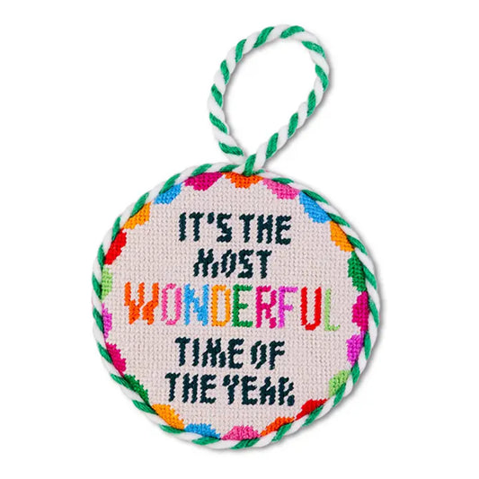Furbish Studio Wonderful Time Needlepoint Ornament