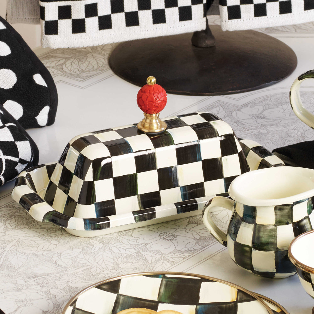 MacKenzie-Childs Courtly Check Enamel Butter Box