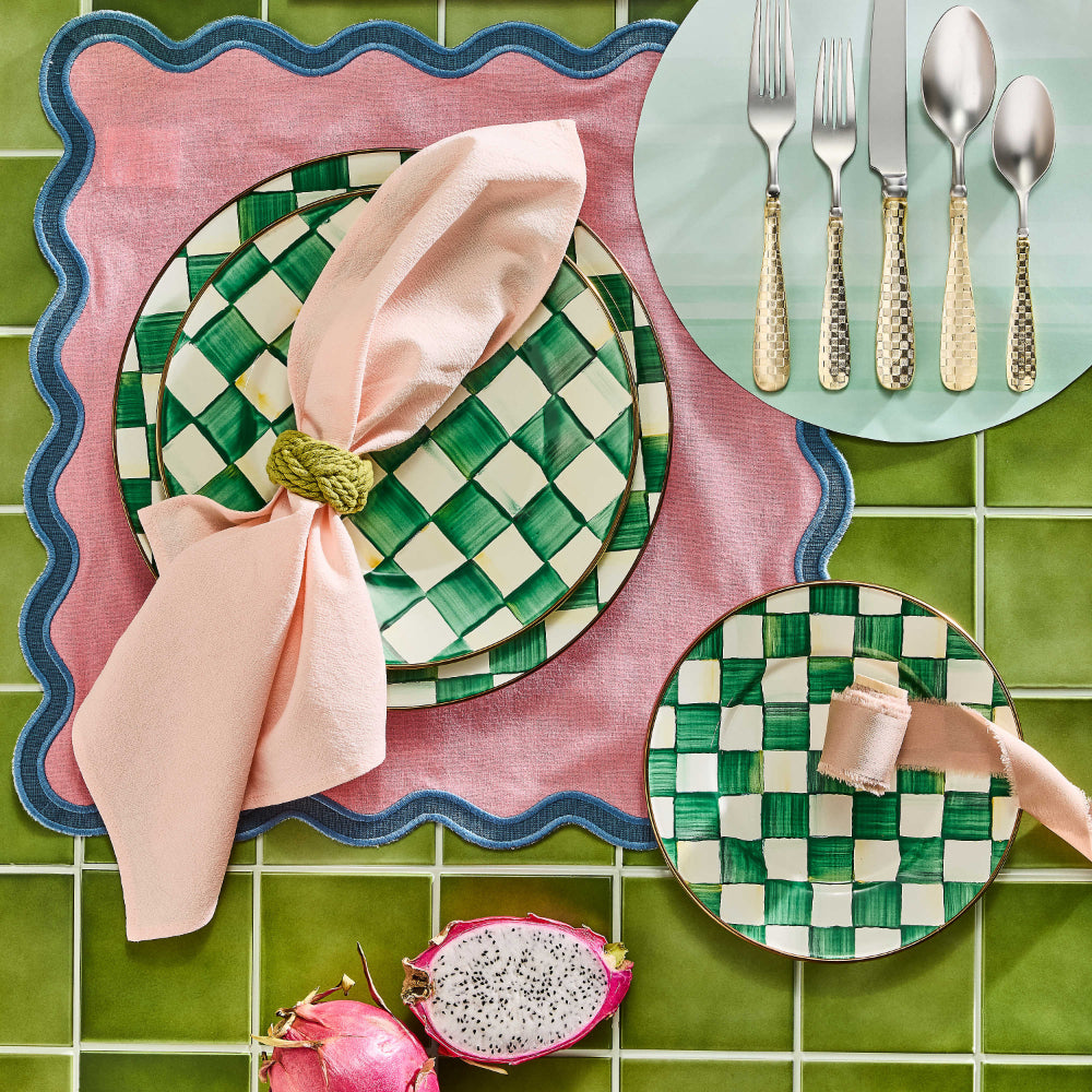 Mackenzie-Childs Emerald Check Charger/Plate