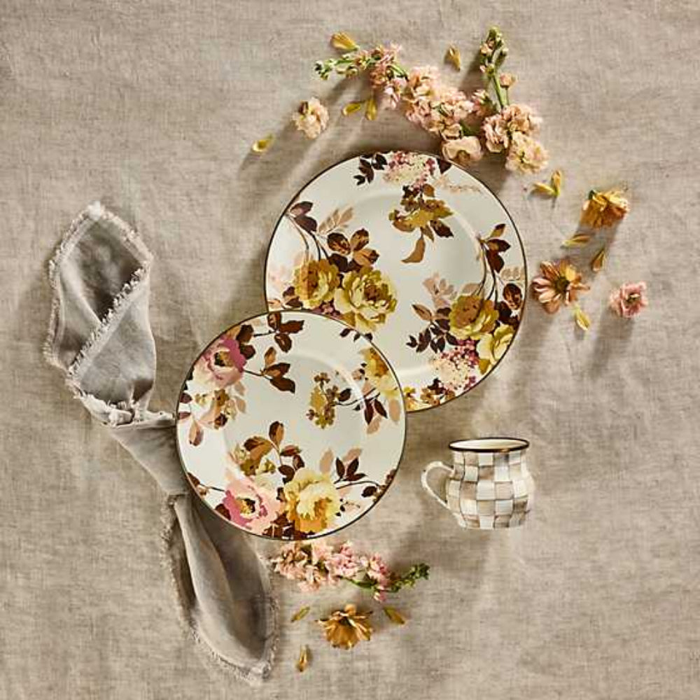 Mackenzie-Childs Wild Rose White Charger/Plate