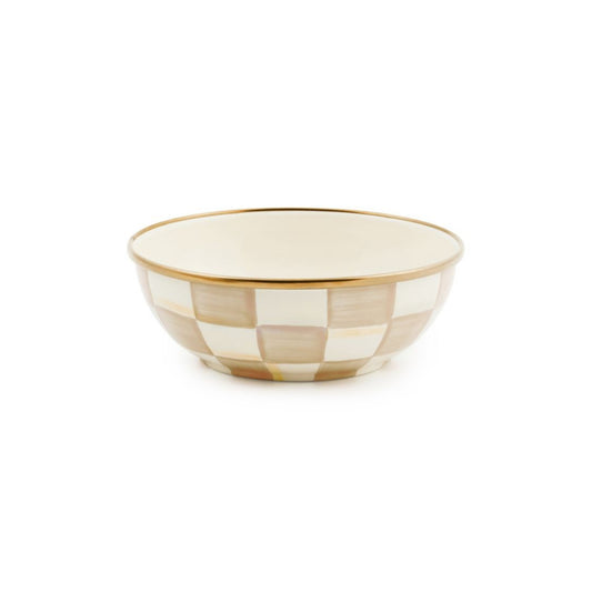 Mackenzie-Childs Mocha Check Everyday Bowl