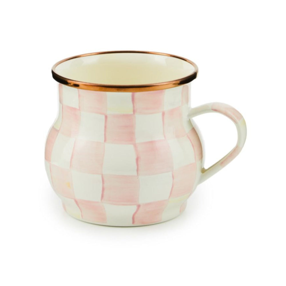 MacKenzie-Childs Rosy Check Enamel Mug