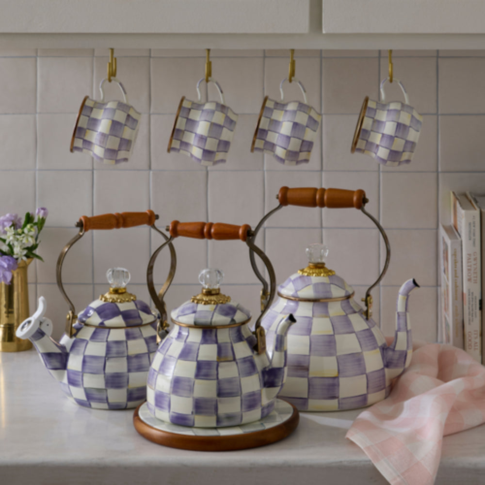 MacKenzie-Childs Violet Check Mug