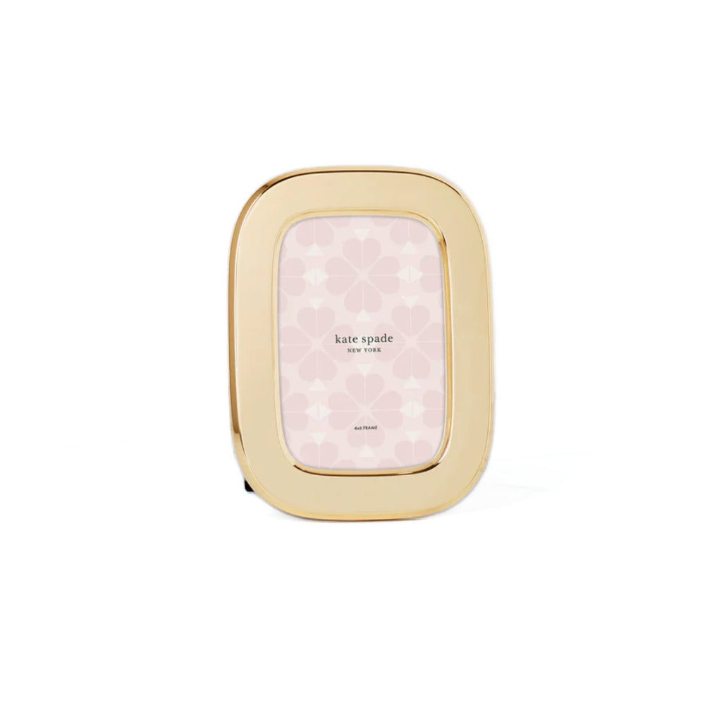 Kate Spade South Street Gold 4x6 Oval Photo Frame on a white backround.