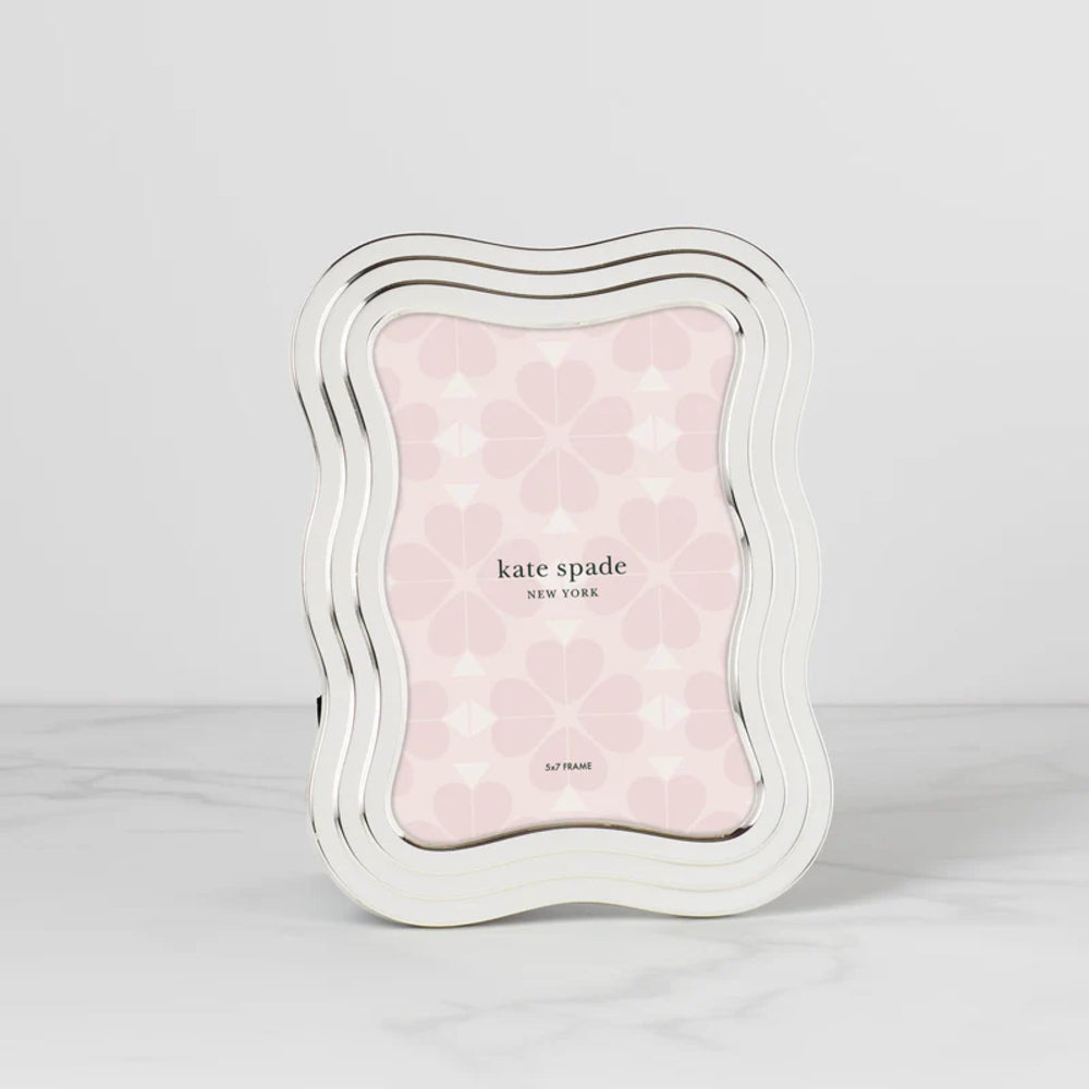 Kate Spade South Street Silver 5x7 Wavy Photo Frame