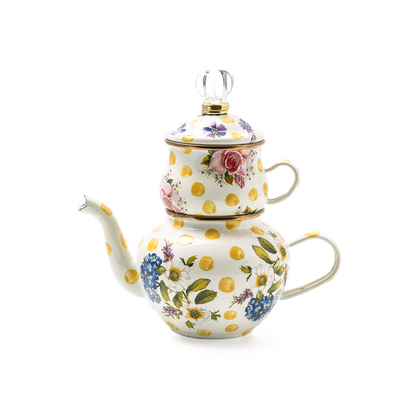 TEA@　0527 MacKenzie-Childs Wildflowers Enamel High Tea - Yellow