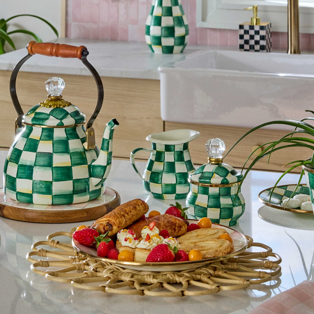 Mackenzie-Childs Emerald Check Creamer