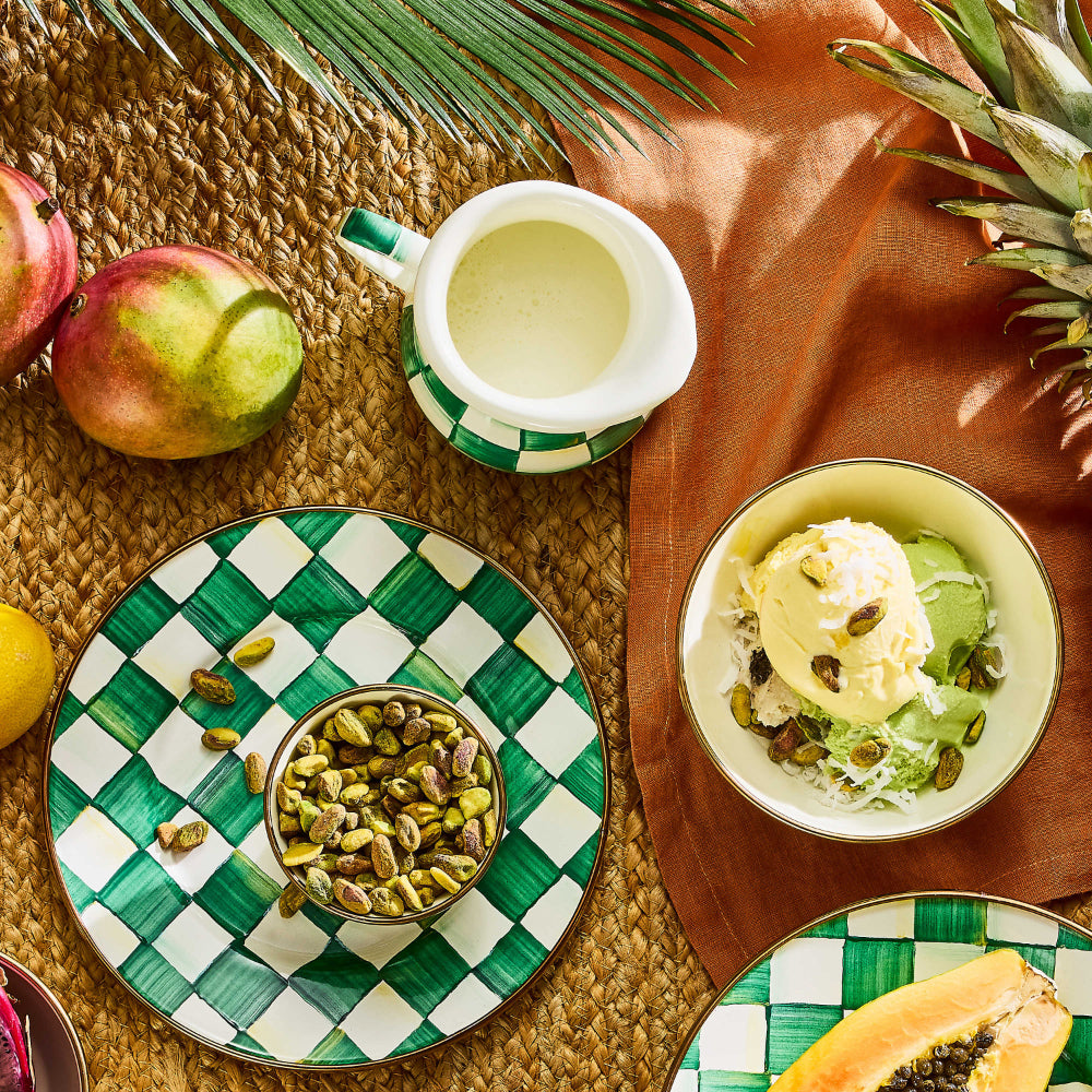 Mackenzie-Childs Emerald Check Creamer