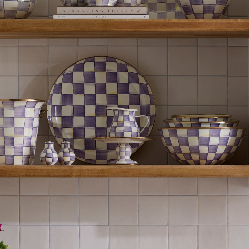 MacKenzie-Childs Violet Check Creamer