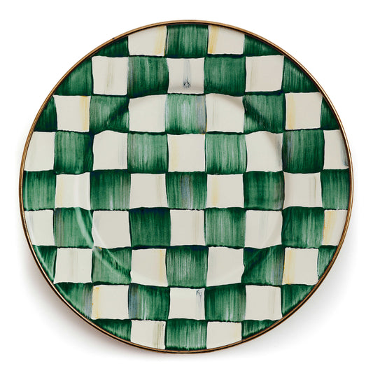 Mackenzie-Childs Emerald Check Salad Plate