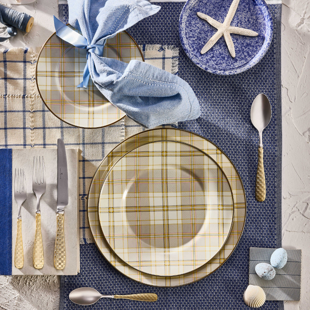 MacKenzie-Childs Tartan Latte Salad Plate