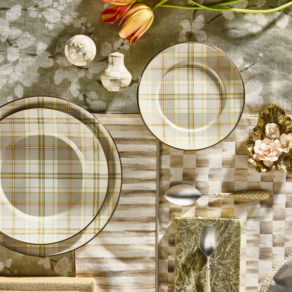 MacKenzie-Childs Tartan Latte Salad Plate