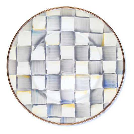 MacKenzie-Childs Sterling Check Enamel Salad/Dessert Plate