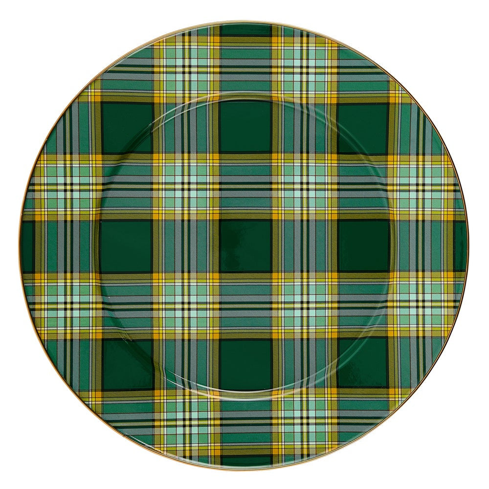 MacKenzie-Childs Tartan Green Serving Platter
