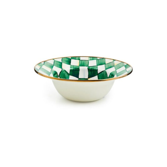 Mackenzie-Childs Emerald Check Serving Bowl