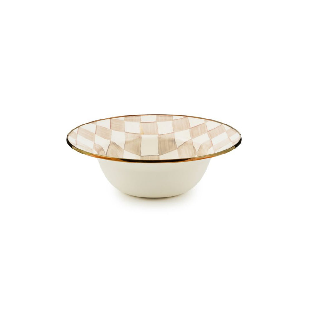 Mackenzie-Childs Mocha Check Serving Bowl