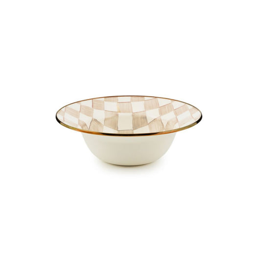 Mackenzie-Childs Mocha Check Serving Bowl