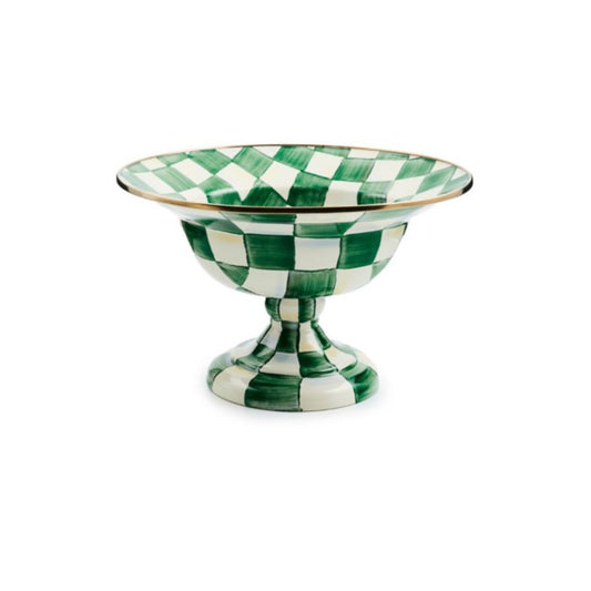 MacKenzie-Childs Emerald Check Large Compote