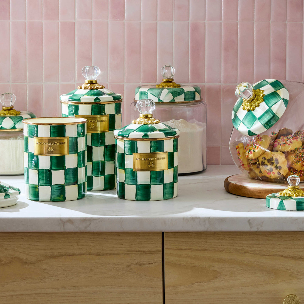 MacKenzie-Childs Emerald Check Canister