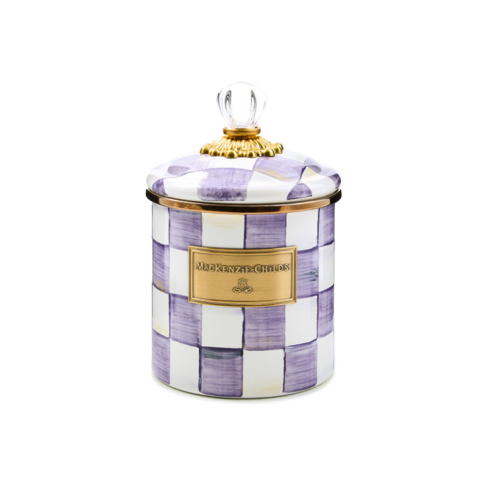 MacKenzie-Childs Violet Check Canister