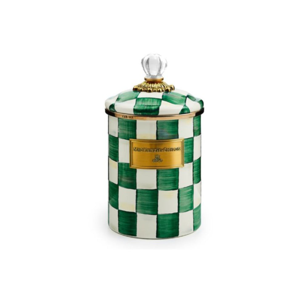 MacKenzie-Childs Emerald Check Canister