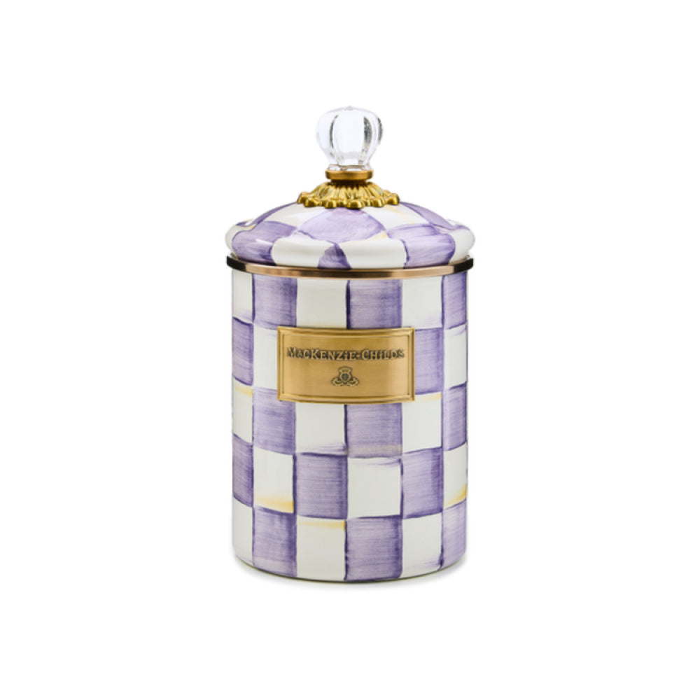 MacKenzie-Childs Violet Check Canister