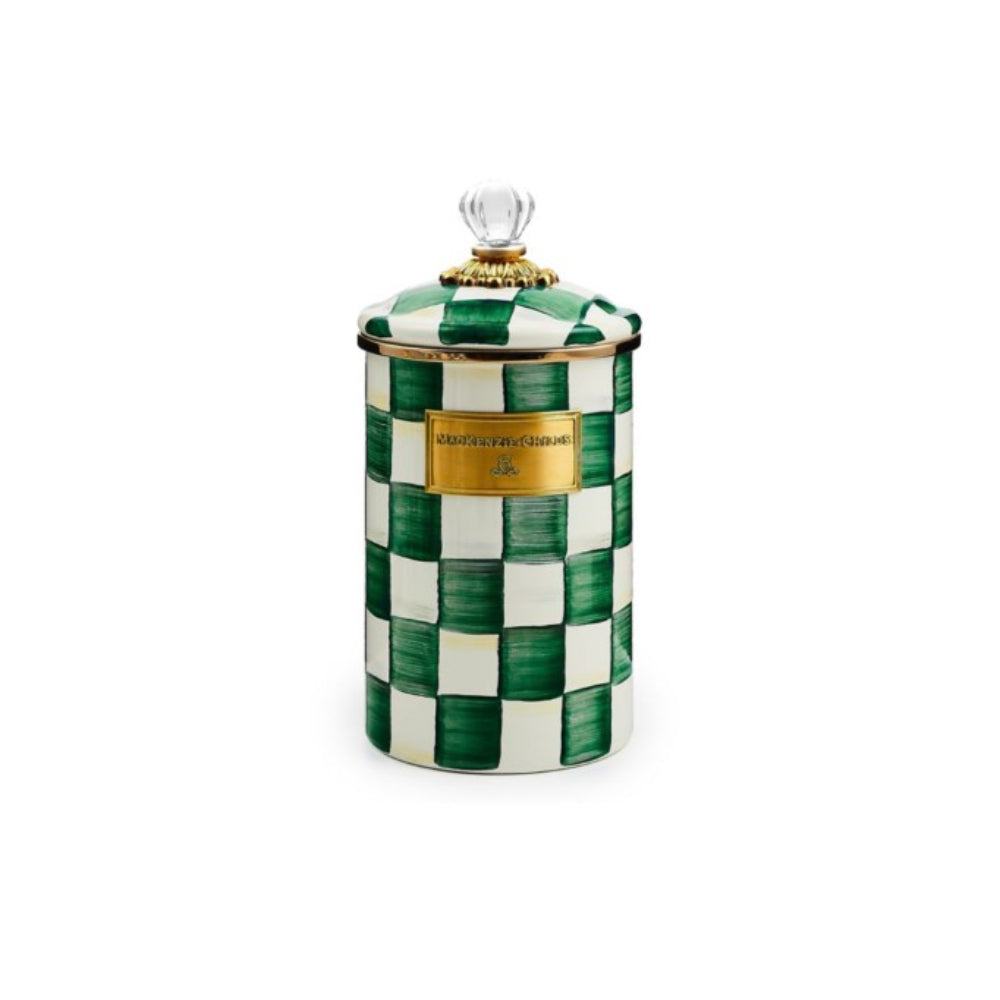 MacKenzie-Childs Emerald Check Canister