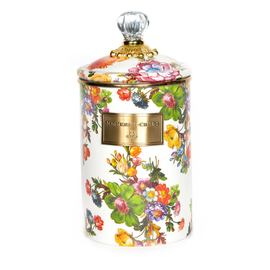 MacKenzie-Childs Flower Market Canister - White