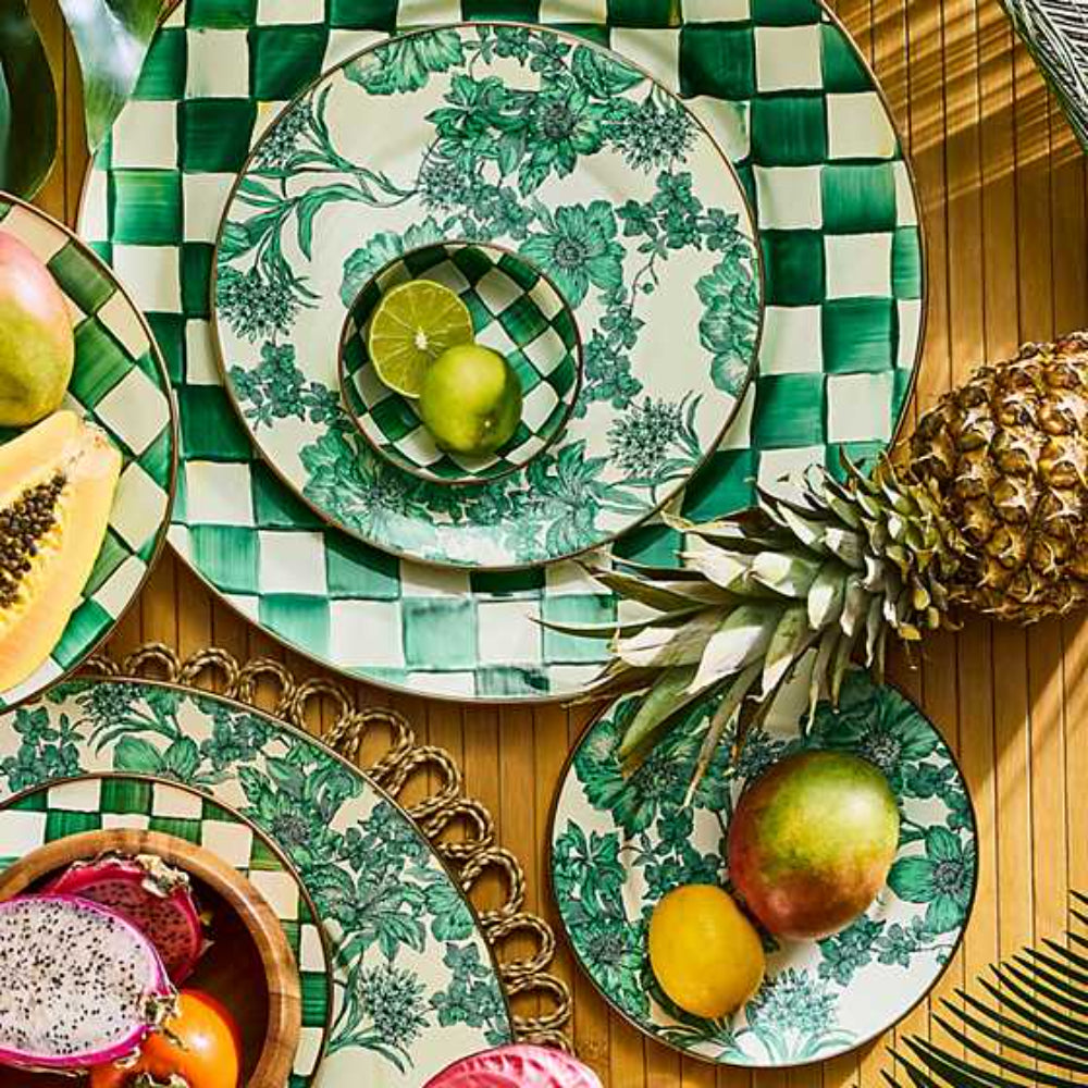 MacKenzie-Childs Emerald English Garden Dinner Plate