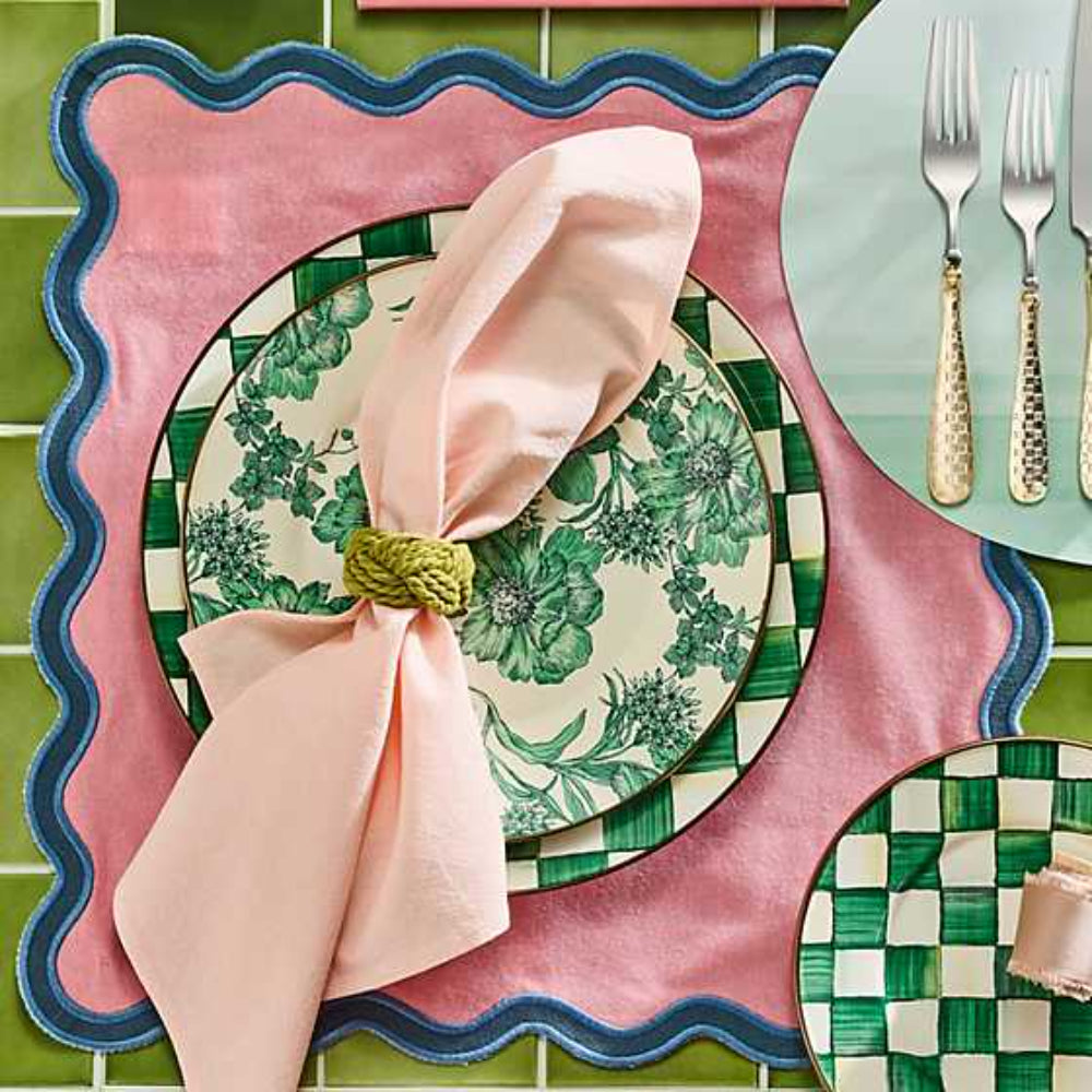 MacKenzie-Childs Emerald English Garden Dinner Plate