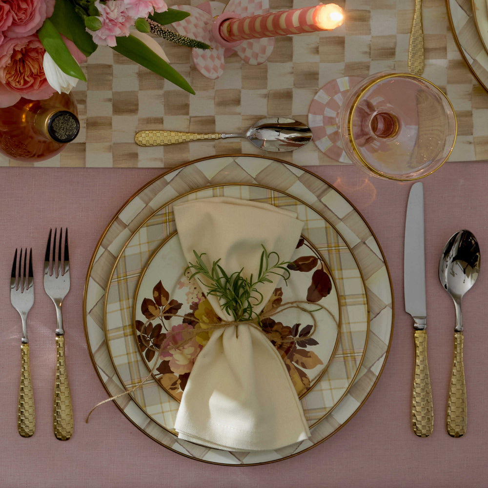 MacKenzie-Childs Tartan Latte Dinner Plate