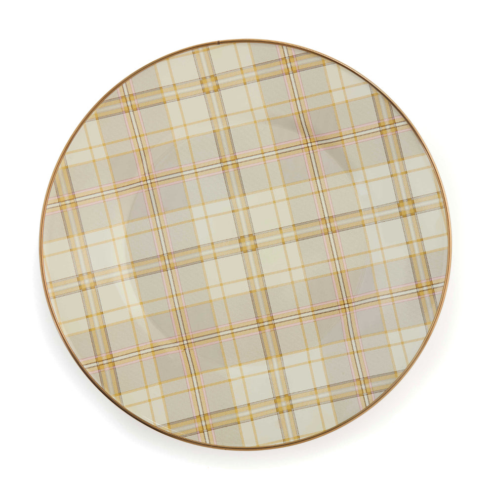 MacKenzie-Childs Tartan Latte Dinner Plate