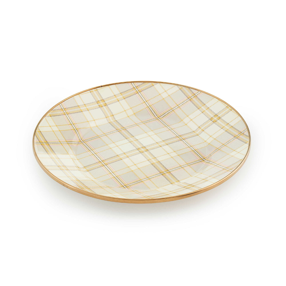 MacKenzie-Childs Tartan Latte Dinner Plate