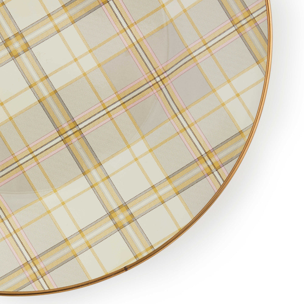MacKenzie-Childs Tartan Latte Dinner Plate