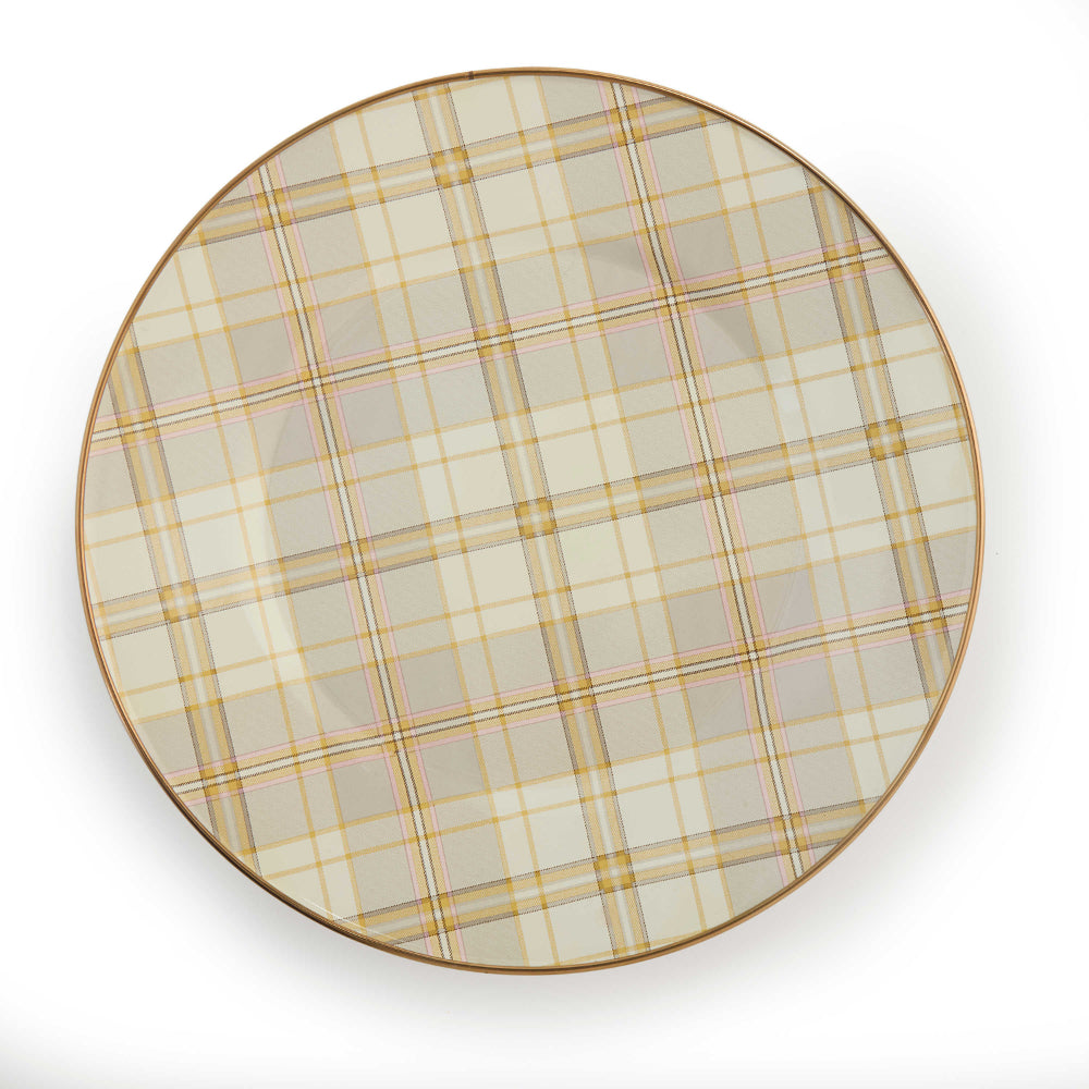 MacKenzie-Childs Tartan Latte Dinner Plate