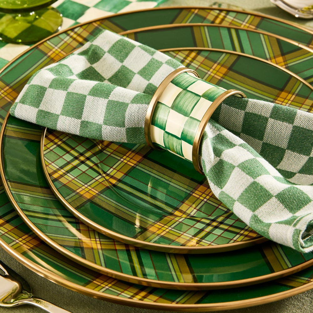 MacKenzie-Childs Tartan Green Dinner Plate