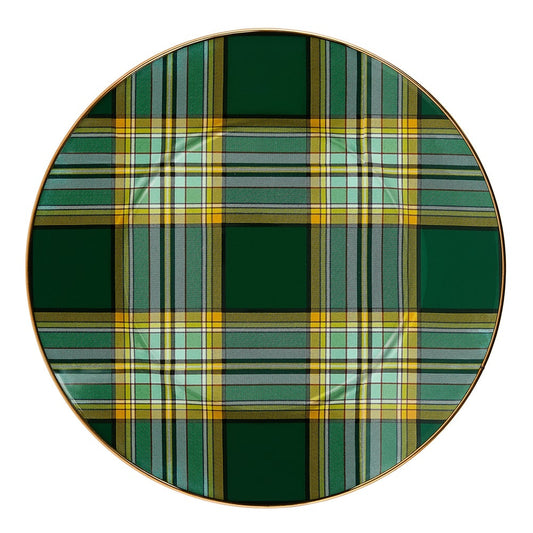 MacKenzie-Childs Tartan Green Dinner Plate