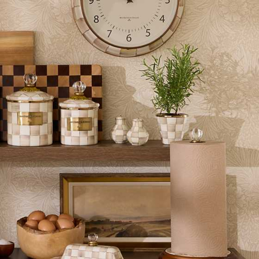 Mackenzie-Childs Mocha Check Salt & Pepper Shakers