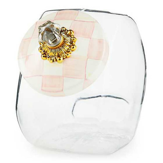MacKenzie-Childs Rosy Check Enamel Cookie Jar