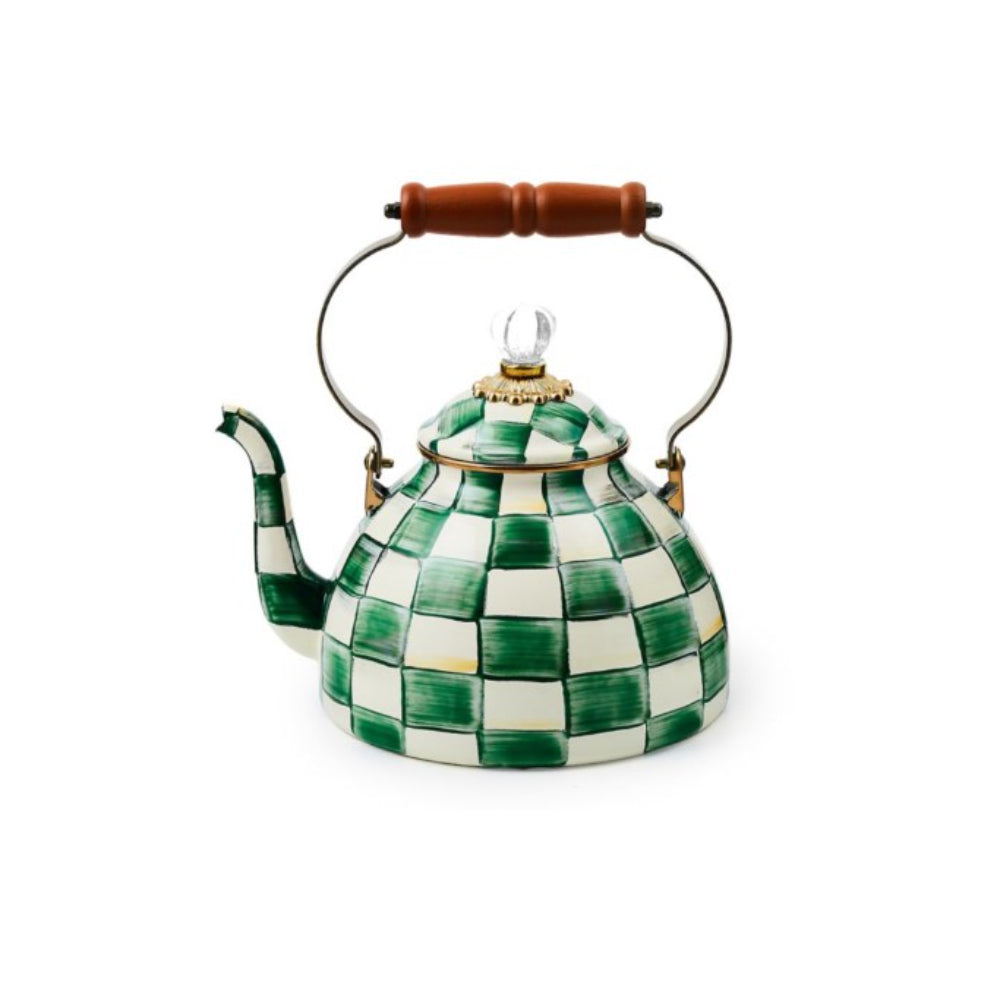 Mackenzie-Childs Emerald Check Tea Kettle
