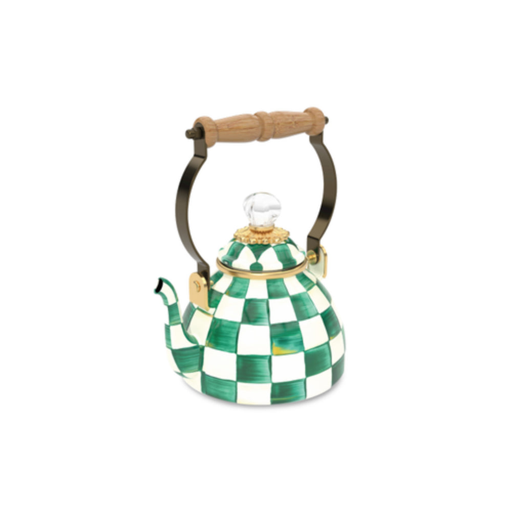 MacKenzie-Childs Emerald Check 1 Quart Tea Kettle