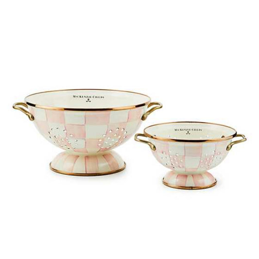 MacKenzie-Childs Rosy Check Enamel Colander