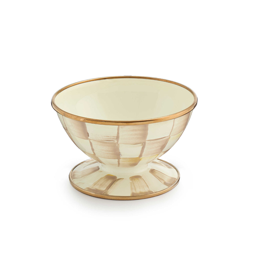 Mackenzie-Childs Mocha Check Ice Cream Dish
