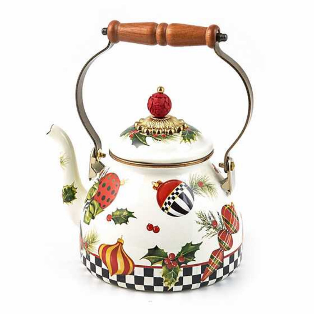 MacKenzie-Childs Deck The Halls Tea Kettle - 2 Quart