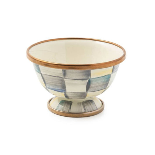 MacKenzie-Childs Sterling Check Enamel Little Sugar Bowl