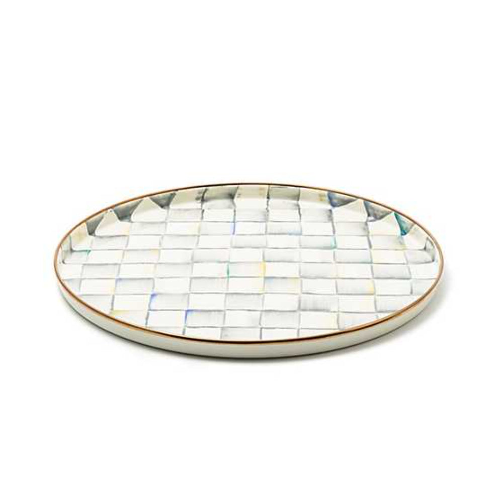 MacKenzie-Childs Sterling Check Round Tray