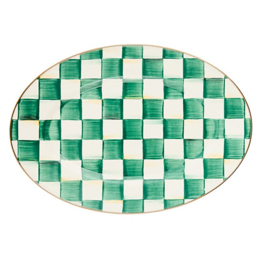 MacKenzie-Childs Emerald Check Oval Platter